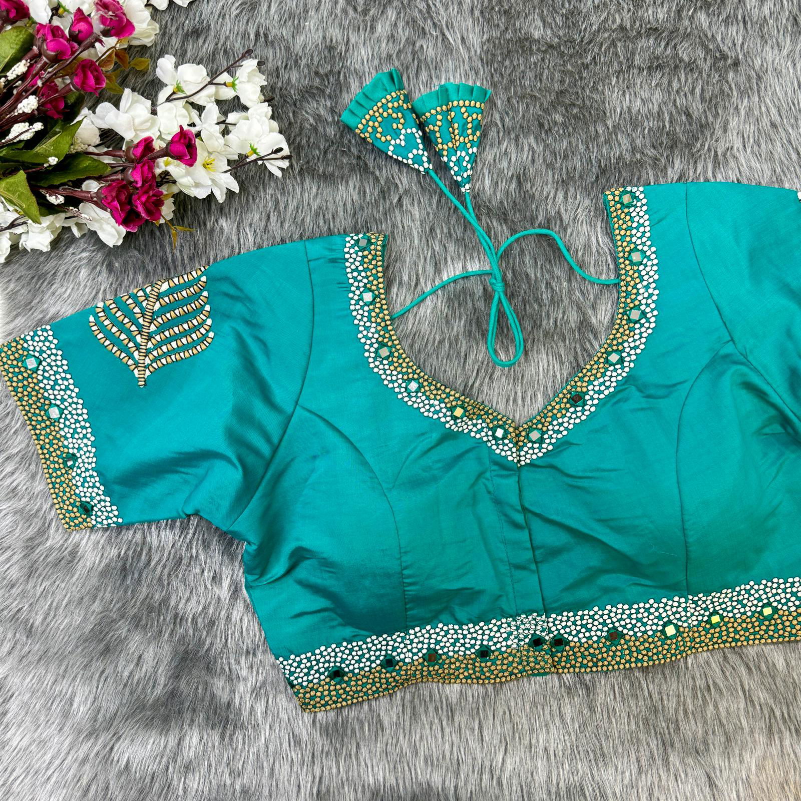 Rk Blouse Designer Soft Silk Heavy Work Party Wear Blouse Wholesale Online
